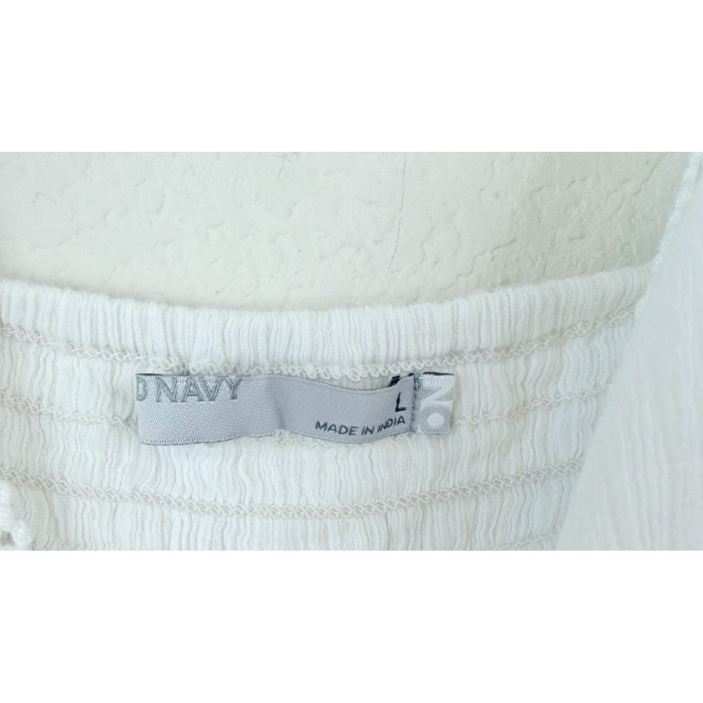 Old Navy Cami Maxi Dress Women's L White Eyelet Lace Tiered Boho Coastal Beach - Picture 4 of 7